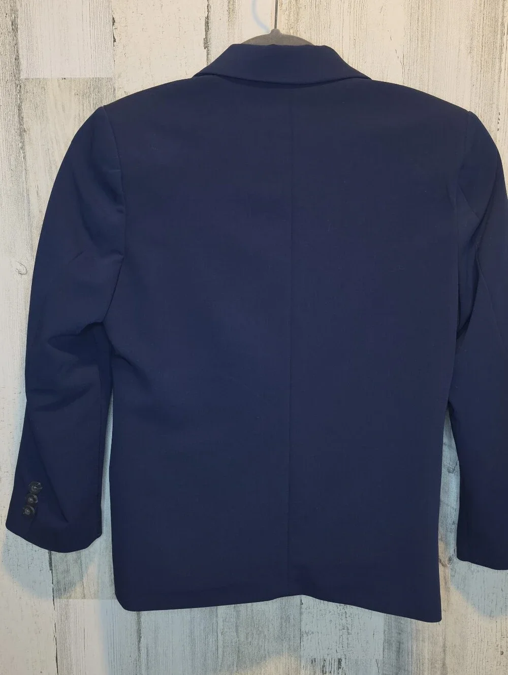 IZOD Boys Suit 3 Piece Navy Blazer Pants Blue Dress Shirt Size 10 12 Stretch
